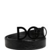 Men Black Exotic Leather Logo Buckle Belt