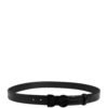 Men Black Exotic Leather Logo Buckle Belt