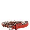 Red Velvet Crystals Chain Embellished Belt