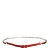 Red Velvet Crystals Chain Embellished Belt