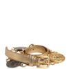Gold Brass Chain Coin Embellished Metal Buckle Belt