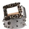 Silver Leather Crystal Metal Buckle Belt