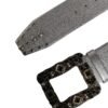 Silver Leather Crystal Metal Buckle Belt