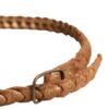 Brown Leather Braided Metal Buckle Belt
