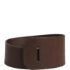 Brown Genuine Leather Logo Wide Waist Women Belt