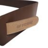 Brown Genuine Leather Logo Wide Waist Women Belt