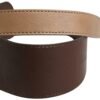 Brown Genuine Leather Logo Wide Waist Women Belt