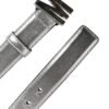 Silver Leather Logo Metal Buckle Waist Belt