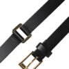 Black Classic Gold Metal Logo Buckle Belt