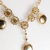 Gold Crystal Clock Pendant Statement Jewelry Necklace
