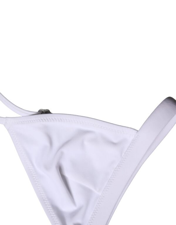 Top White Nylon Triangle Swimwear Beachwear Bikini