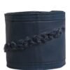 Blue Leather Wide Waist Women Cintura Belt
