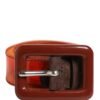 Orange PVC Waist Women Cintura Square Buckle Belt