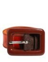 Orange PVC Waist Women Cintura Square Buckle Belt