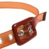 Orange PVC Waist Women Cintura Square Buckle Belt