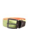 Green Orange Braided Metal Buckle Waist Cintura Belt