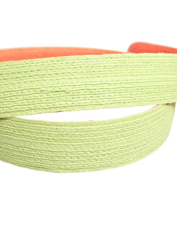 Green Orange Braided Metal Buckle Waist Cintura Belt