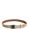 Men Beige Canvas Silver Metal Buckle Cintura Belt