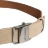 Men Beige Canvas Silver Metal Buckle Cintura Belt