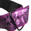 10393858.jpeg Women Purple Sequined Silver Metal Buckle Belt