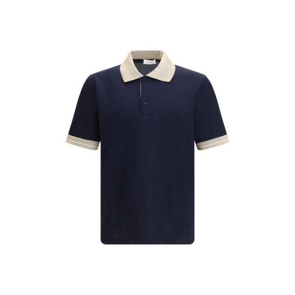 Blue Cotton Polo Shirt