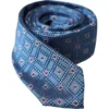 Blue Patterned 100% Silk Adjustable Men Tie