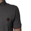 Gray Cotton Crown Collared Polo T-shirt