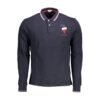 Blue Cotton Men Polo Shirt