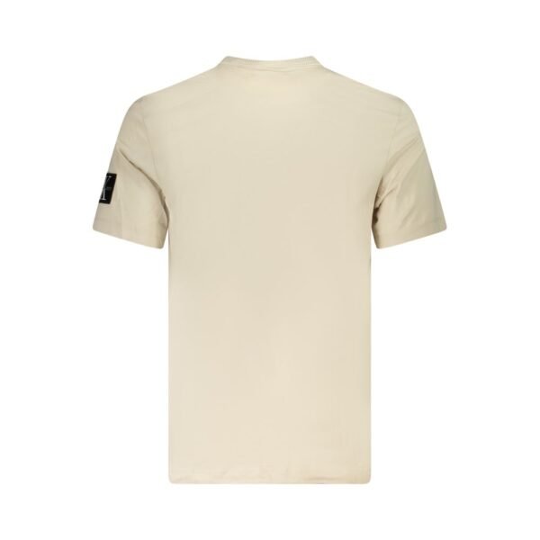 Beige Cotton Men T-Shirt