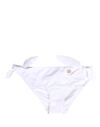 White Nylon DG Logo Plaque Bikini Bottom Swimwear